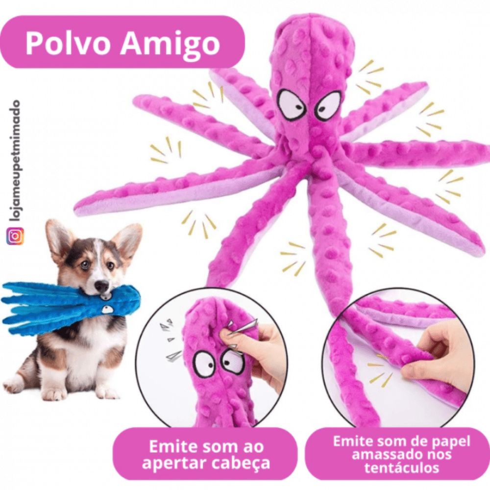 Brinquedo Polvo Amigo Pelucia Anti Stress para Cachorro - AccoPet